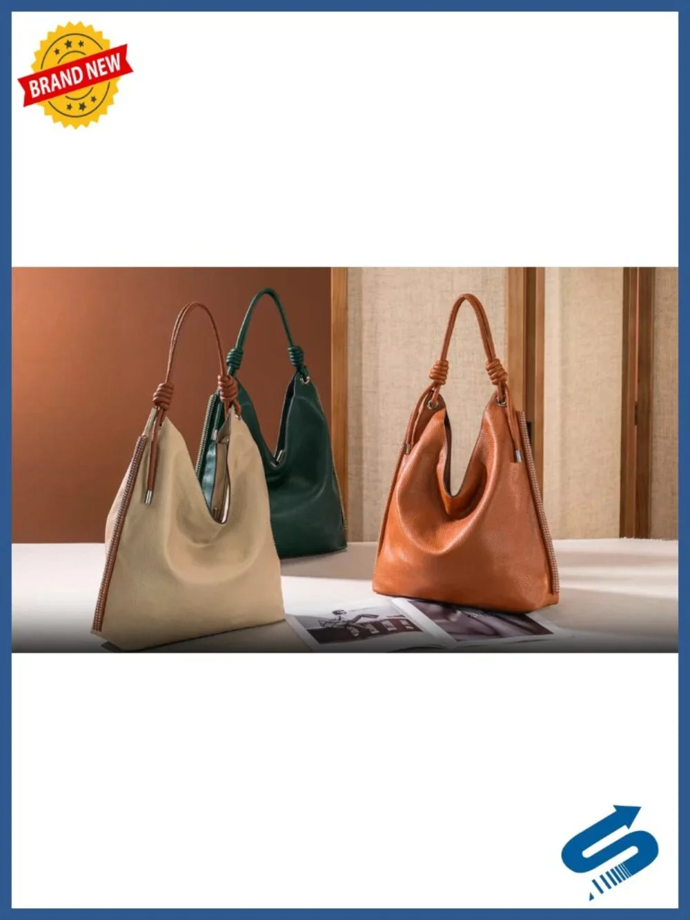 Soft Slouchy PU Leather Hobo Bag with Shoulder Strap